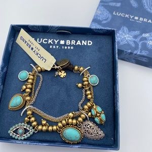 Lucky Brand Turquoise Antique Gold/Silver Bracelet